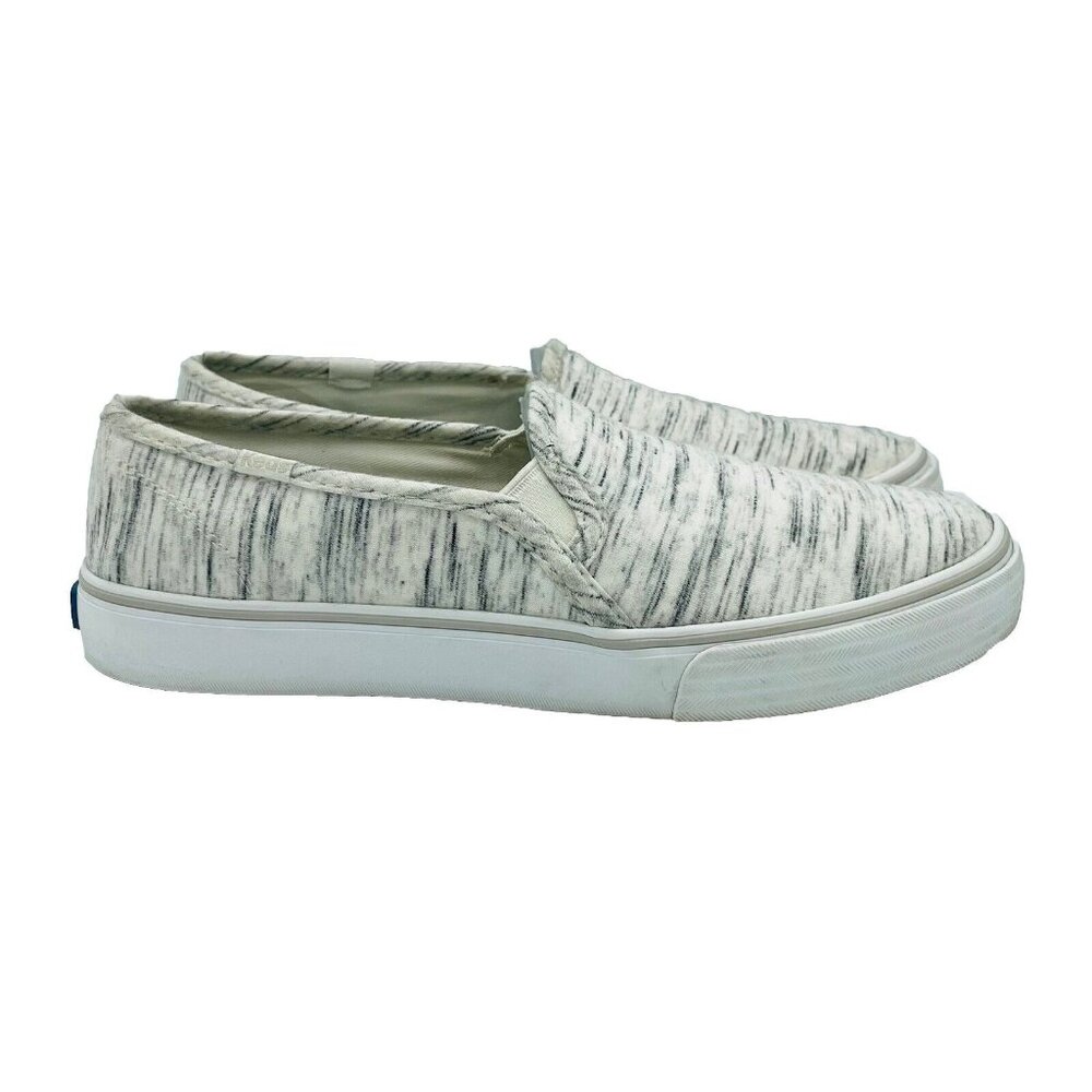Keds Shoes Womens Size 8.5 White Stripped Slip On Sneakers Comfort Softerra